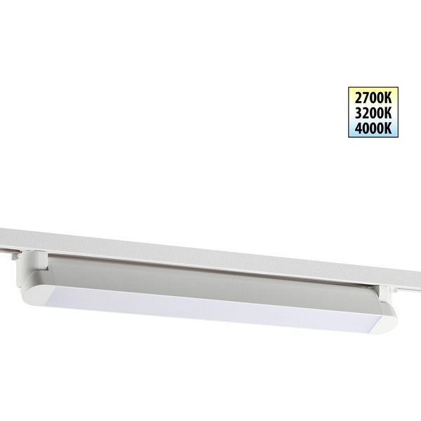 

Трековый светильник однофазный светодиодный двухжильный с переключ. цв. температуры Novotech Iter 359794 белый IP20 LED 24W 180-265V 2700К/3200К/4000К, Iter 359794