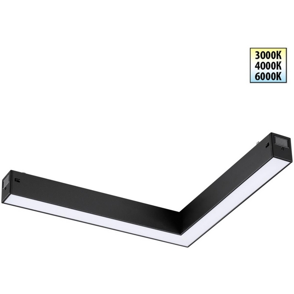 

Трековый светильник угловой однофазный Novotech Vector 359944 черный с переключ. цв. темпер. IP20 LED 20W 3000К\4000К\6000К 90-240V, Vector 359944