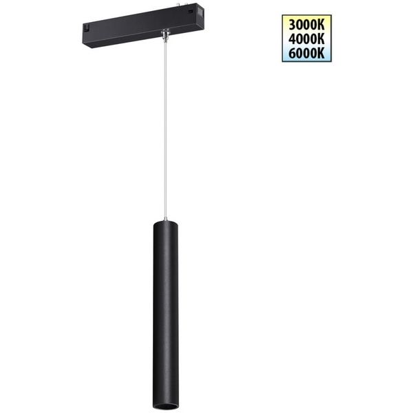 

Трековый светильник трехфазный светодиодный Novotech Vector 359963 черный с переключ. цв. темпер. IP20 LED 3000К\4000К\6000К 10W 90-240V, Vector 359963