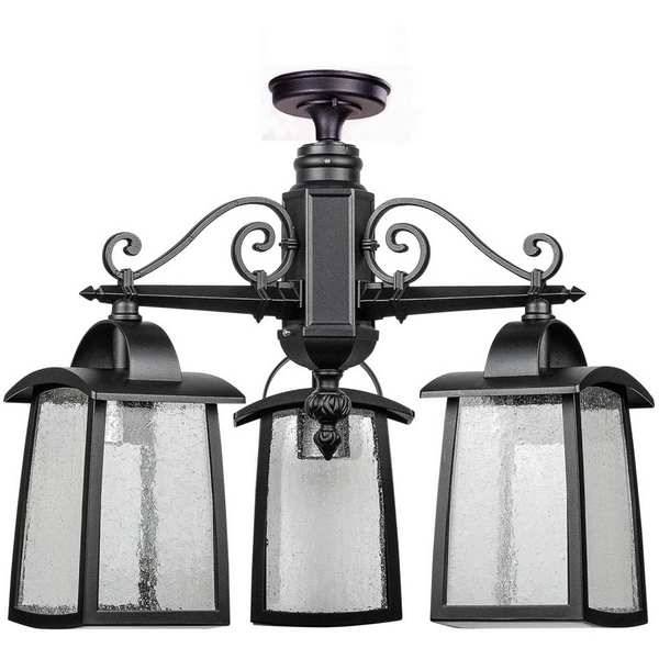 

Потолочный светильник уличный IP44 Oasis Light FRANKFURT I 27370A 3 02 Bl в фиде фонаря, Черный, FRANKFURT I 27370A 3 02 Bl