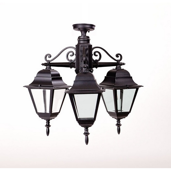 

Потолочный светильник уличный IP44 Oasis Light QUADRO M 79970MA/3 Bl в фиде фонаря, Черный, QUADRO M 79970MA/3 Bl