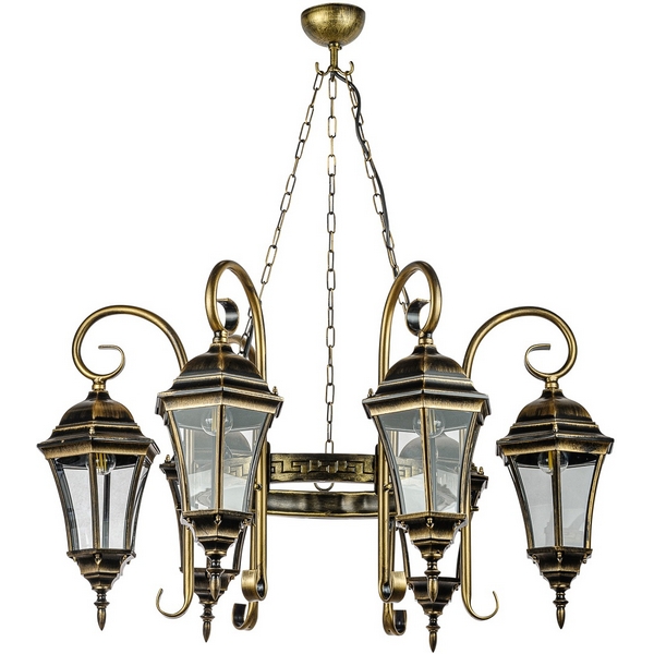 

Уличный светильник подвесной IP44 Oasis Light ASTORIA 1 S 91370S/6/18 st 40 Gb в виде фонаря, Золото;патина, ASTORIA 1 S 91370S/6/18 st 40 Gb