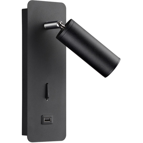

Бра светодиодное с выключателем и USB-портом Odeon Light Bill 4301/3WL, Черный, Bill 4301/3WL