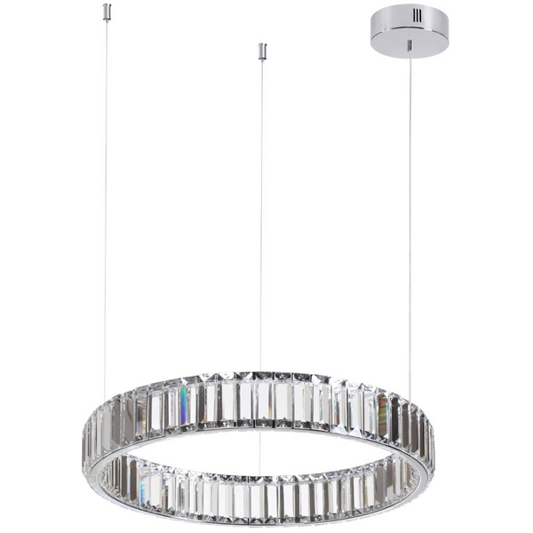 

Подвесной светильник Odeon Light Vekia 4930/30L хром/прозрачный металл/хрусталь LED 30W VEKIA кольцо, Vekia 4930/30L