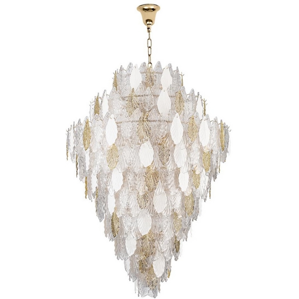 

Подвесная каскадная люстра Odeon Light Lace 5052/86 золото/белый/прозрачный/металл/стекло/фарфор/металл E14 86*25W, Lace 5052/86