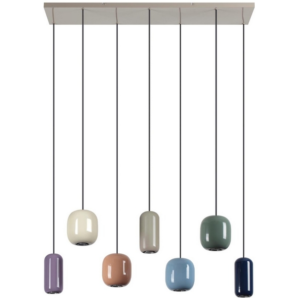 

Подвесной светильник Odeon Light Ovali 5053/7A PENDANT цвет слонов.кости/мультиколор/металл GU10 LED 7*4W, Разноцветный, Ovali 5053/7A