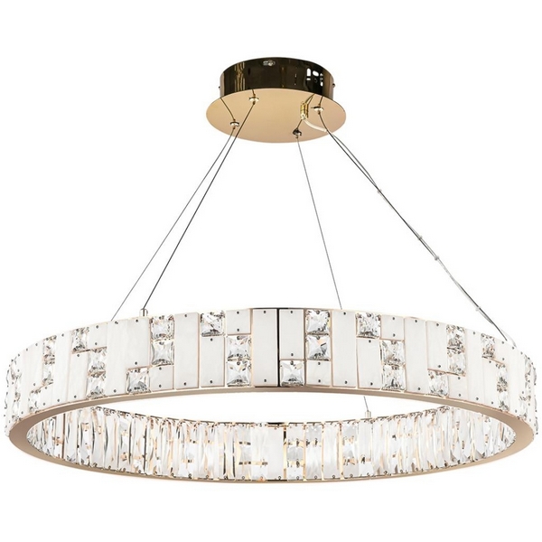 

Подвесной светильник Odeon Light Crossa 5072/100L золото/прозрачный/белый/металл/хрусталь/алебастр LED 100W 3700K, Crossa 5072/100L
