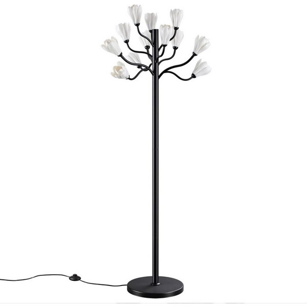 

Торшер Odeon Light Gardi 5090/12F черный матовый/белый/фарфор G4 LED 12*5W с цветами, Gardi 5090/12F