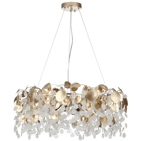 

Подвесная люстра Odeon Light Coins 5104/10 золотистый/прозрачный металл/стекло E14 10*40W 220В, Золото, Coins 5104/10