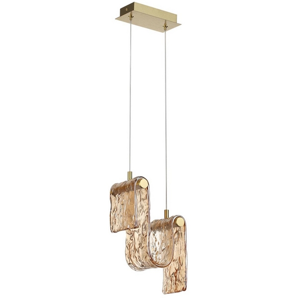 

Подвесной светильник светодиодный Odeon Light Flow 5105/11L золотой брашинг/янтарный металл/стекло LED x 11W 4000K, Flow 5105/11L
