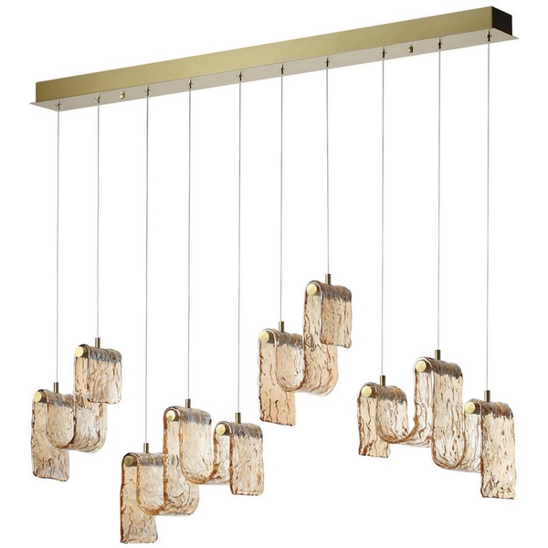 

Подвесной светильник светодиодный Odeon Light Flow 5105/52L золотой брашинг/янтарный металл/стекло LED x 52W 4000K, Flow 5105/52L