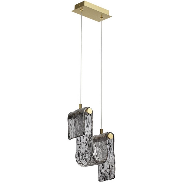 

Подвесной светильник светодиодный Odeon Light Flow 5106/11L золотой брашинг/дымчатый металл/стекло LED x 11W 4000K, Flow 5106/11L