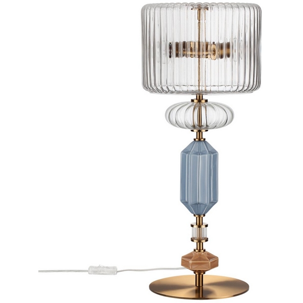 Изображение товара Настольная лампа Odeon Light Terra 5414/2TA античная бронза и синий стекло
