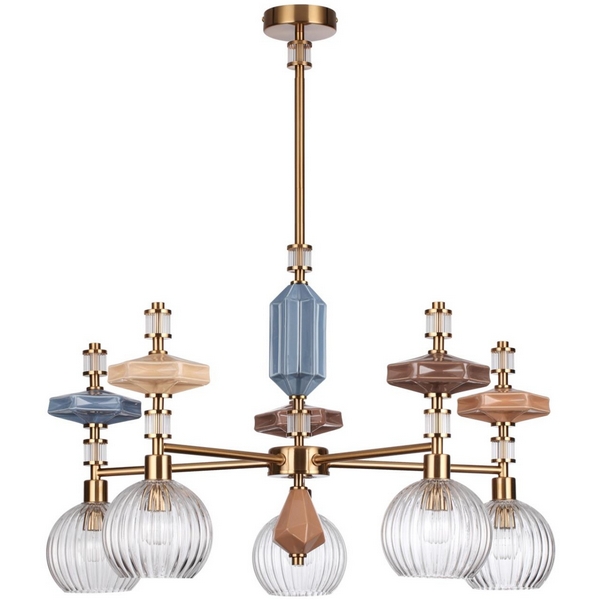 

Потолочная люстра на штанге Odeon Light Terra 5414/5 античная бронза/терракот/синий/бежевый/коричневый/металл/керамика E14 5*40W, Terra 5414/5