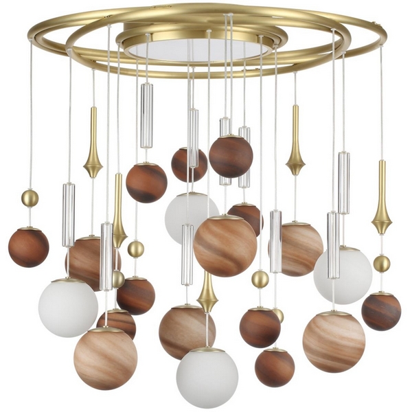 

Потолочная люстра Odeon Light Callisto 5457/21C светлая сатин.латунь/белый/бежевый/коричневый/металл/стекло G9 x 20 x 5W + LED 20W 2500K, Callisto 5457/21C