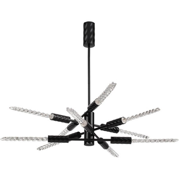 

Потолочная люстра на штанге Odeon Light Kolos 5459/28L черный глянцевый/прозрачн./металл/стекло LED 28W 3000K, Прозрачный, Kolos 5459/28L