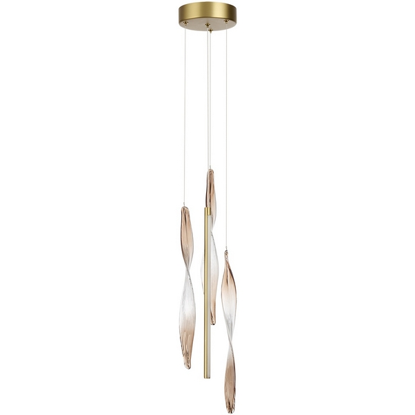 Подвесной светильник Odeon Light Spira 5468/9L сатинированн.латунь/градиент коричн./металл/стекло LED*9W 3500K SPIRA
