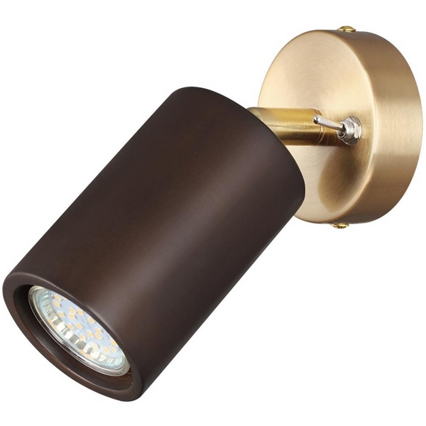 

Спот Odeon Light Caucho 7062/1W темное дерево/металл с выкл. IP20 GU10 LED 7W 220V CAUCHO, Древесный, Caucho 7062/1W