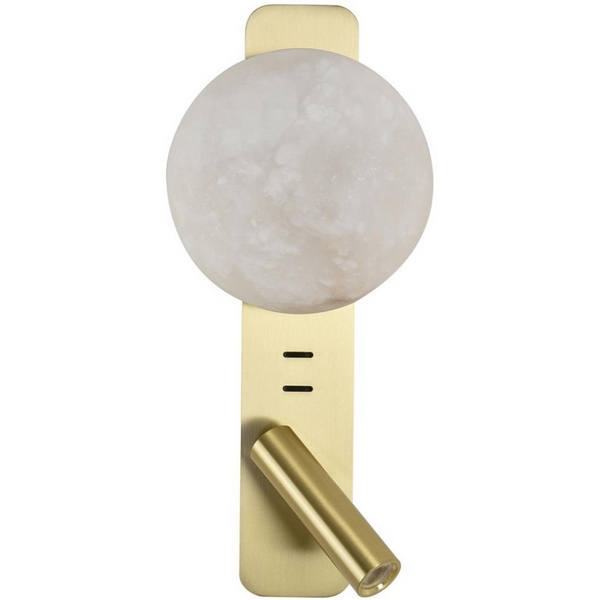 

Настенный светильник с выключателем Odeon Light Albergo 7164/9WL металл/темная латунь/алебастр IP20 LED 9W 787Лм 2700K 180° 220V, Белый, Albergo 7164/9WL