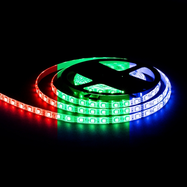 

Светодиодная лента 12В 14,4Вт/м RGB SMD5050 60д/м IP65 ширина подложки 10мм, 5м OGM LSE-276, LSE-276