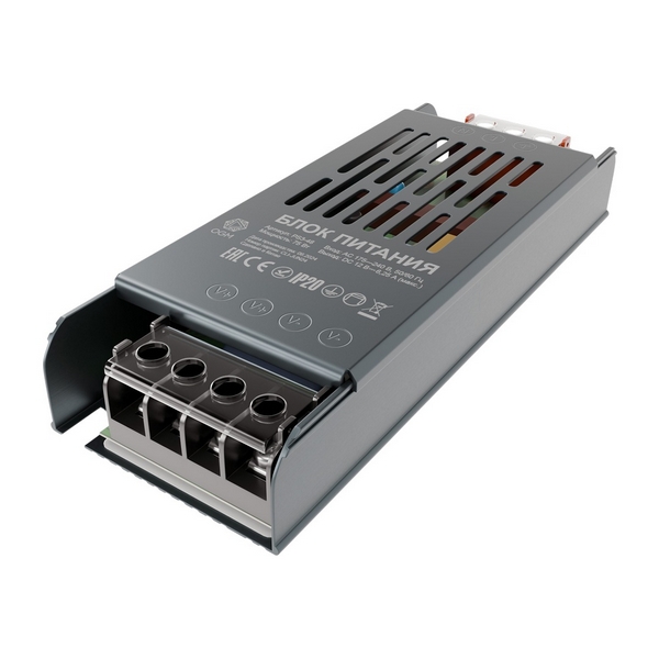 

Блок питания 12В, 75 Вт, 6,25 А, IP20, алюм. OGM PS3-48, PS3-48
