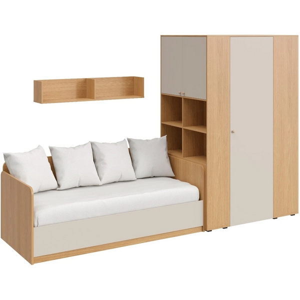 Изображение товара Комплектация Play 2 ОГОГО набор мебели бежевый дуб корбридж 254х224.5х140 см