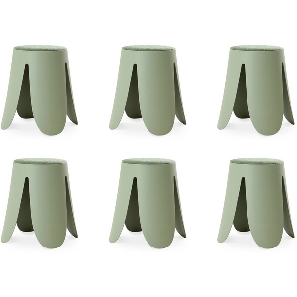 

Комплект табуретов Chim 6 шт. ОГОГО Обстановочка! 966364 (Мех/Зеленый), Chim 966364