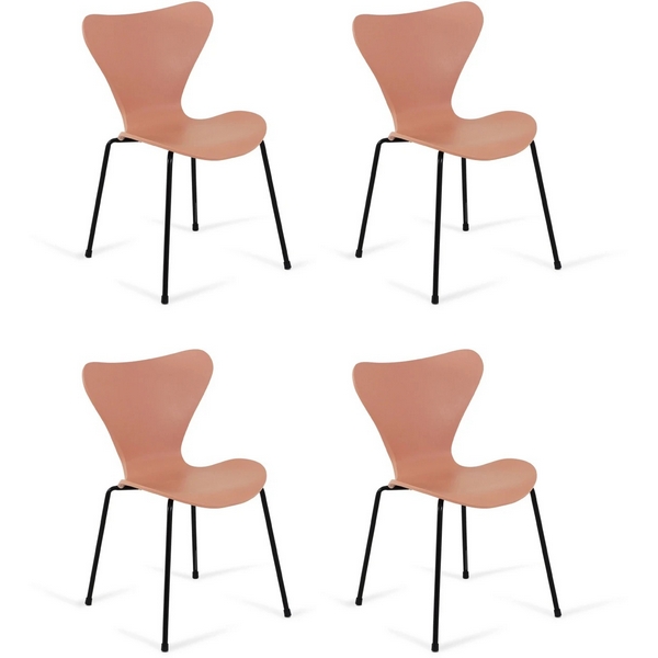 

Комплект стульев Monty 4 шт. ОГОГО Обстановочка! 966368 (Пластик,Металл/Розовый), Monty 966368