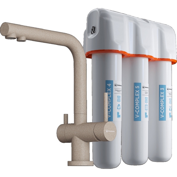 Изображение товара Смеситель Omoikiri Nagano-SA-P 4055.8028P с чистой подачей воды и латунным корпусом