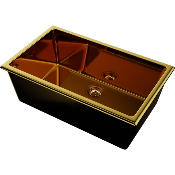 Изображение товара Кухонная мойка Omoikiri Okinoshima 76-U/I-G Glossy Natceramic/золото глянцевое