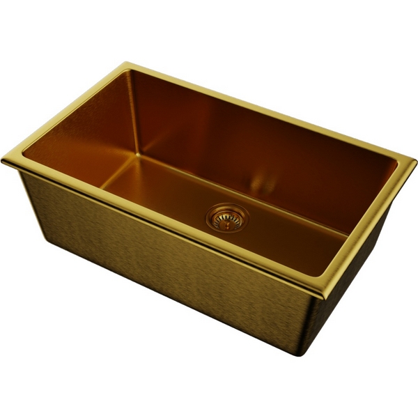 Изображение товара Современная кухонная мойка Omoikiri Okinoshima 76-U/I-G с матовым золотом