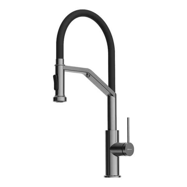 Изображение товара Смеситель Omoikiri Makkari 2 Plus-SB-GM-BL латунь/нержавеющая сталь/черный