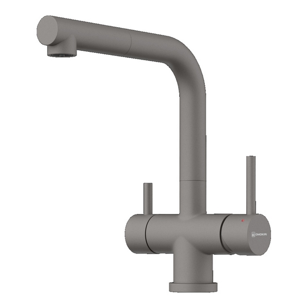 Изображение товара Смеситель Omoikiri Takamatsu-S-GR Латунь/Серый с выдвижным изливом