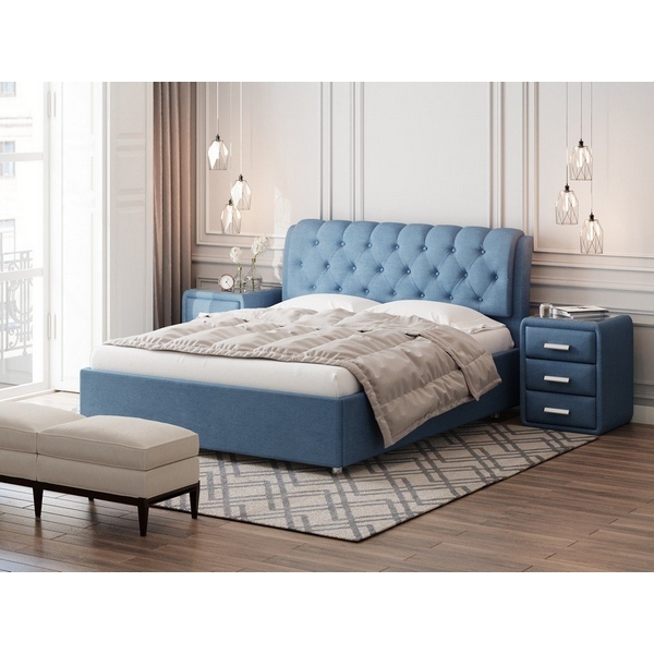 

PROxSON Кровать Chester (Ткань: Рогожка Тетра Голубой) 180x200, Синий, Chester 1921349