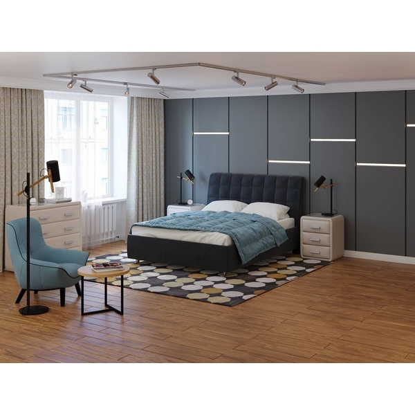 

PROxSON Кровать Volumo без основания (Ткань: Рогожка Тетра Графит) 90x200, Серый, Volumo 1922228