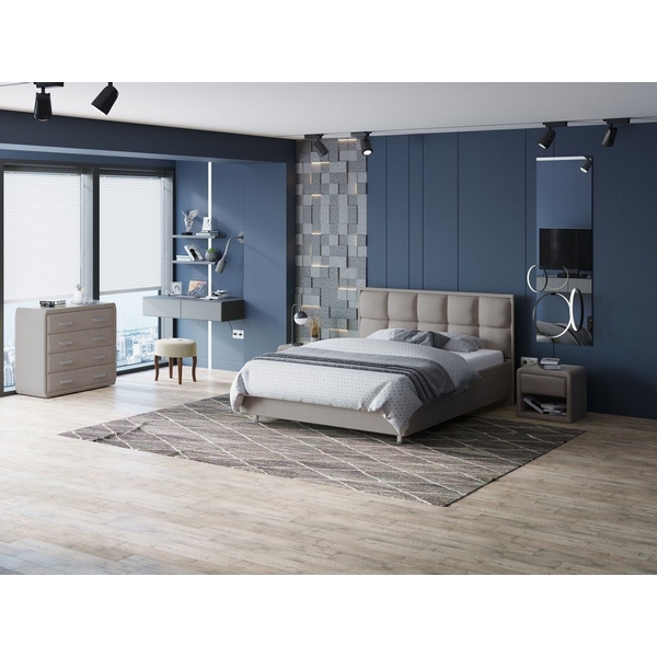 

PROxSON Кровать Chessy без основания (Ткань: Рогожка Тетра Бежевый) 200x190, Chessy 1922608