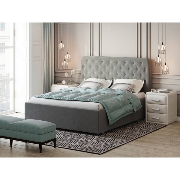 

PROxSON Кровать Classic Large (Ткань: Велюр Monopoly Британский серый (996)) 120x200, Classic Large 1926457