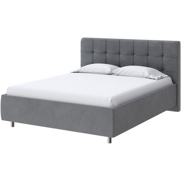 

PROxSON Кровать Nety без основания (Ткань: Велюр Monopoly Британский серый (996)) 180x190, Nety 1927798