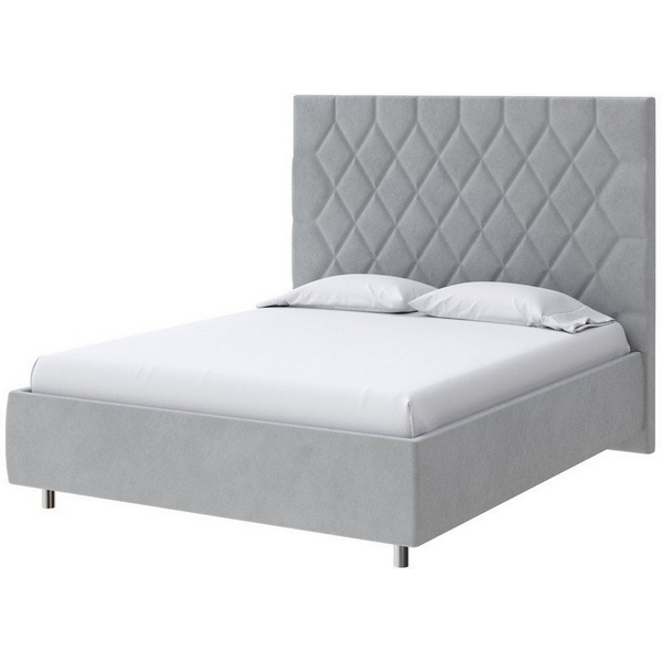 

PROxSON Кровать Rhomby без основания (Ткань: Велюр Monopoly Ниагара (960)) 90x200, Серый, Rhomby 1927825