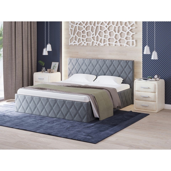 

PROxSON Кровать Fresco (Ткань: Велюр Ultra Осенний туман) 160x200, Серый, Fresco 1935205