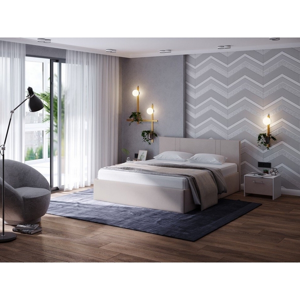 Изображение товара Кровать PROxSON Helix Plus 180x200 см из велюра бежевый комфортная и надежная