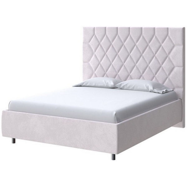 

PROxSON Кровать Rhomby без основания (Ткань: Велюр Casa Лунный) 90x200, Белый, Rhomby 2019575