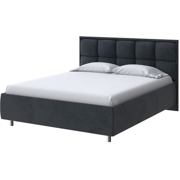 

PROxSON Кровать Chessy без основания (Ткань: Велюр Teddy Древесный уголь) 80x200, Черный, Chessy 2022247