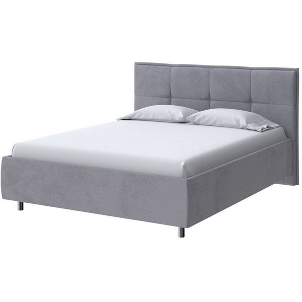 

PROxSON Кровать Lino без основания (Ткань: Велюр Teddy Мокрый асфальт) 140x200, Серый, Lino 2023206