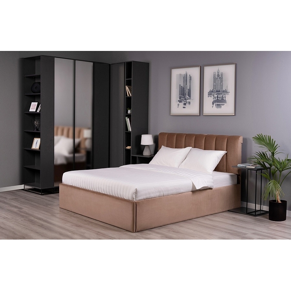 

Шкаф двухстворчатый с зеркалом City графит/40см R-Home арт.401055113h, 401055113h