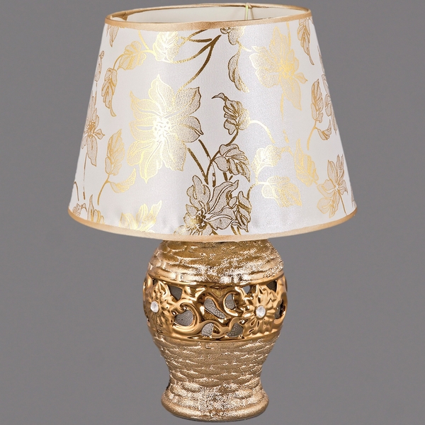 Изображение товара Интерьерная настольная лампа Reluce 02550-0.7-01 модерн с текстильным абажуром золото