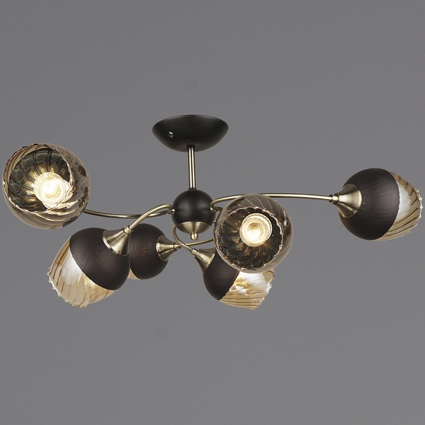 

Потолочная люстра на штанге Reluce 04250-0.3-06 BK+AB, Бронза, 04250-0.3-06 BK+AB