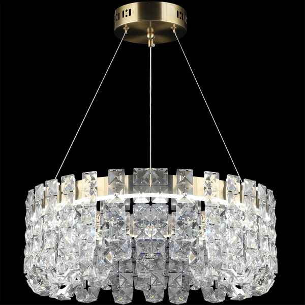 

Подвесная люстра хрустальная светодиодная Reluce 02601-0.4-104W LED COP+CH, Прозрачный;медный, 02601-0.4-104W LED COP+CH