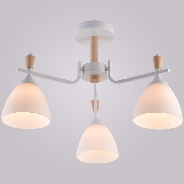 

Потолочная люстра на штанге Reluce 01622-0.3-03 WH+WOOD, Белый, 01622-0.3-03 WH+WOOD