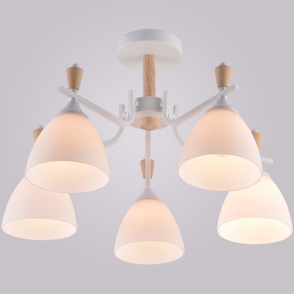 

Потолочная люстра на штанге Reluce 01622-0.3-05 WH+WOOD, Белый, 01622-0.3-05 WH+WOOD